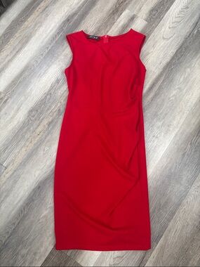 OZEE Red Sleeveless Midi Sheath Dress